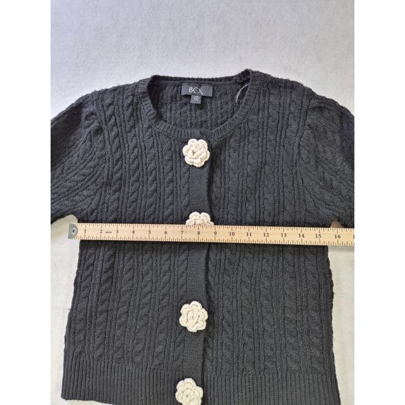 Cottagecore Cable Knit Feminine Cardigan Camilla crochet  sz XS #2181 - Picture 5 of 6